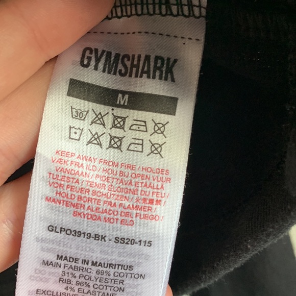 GYMSHARK Black Cropped Hoodie with white lettering size medium - Picture 8 of 8